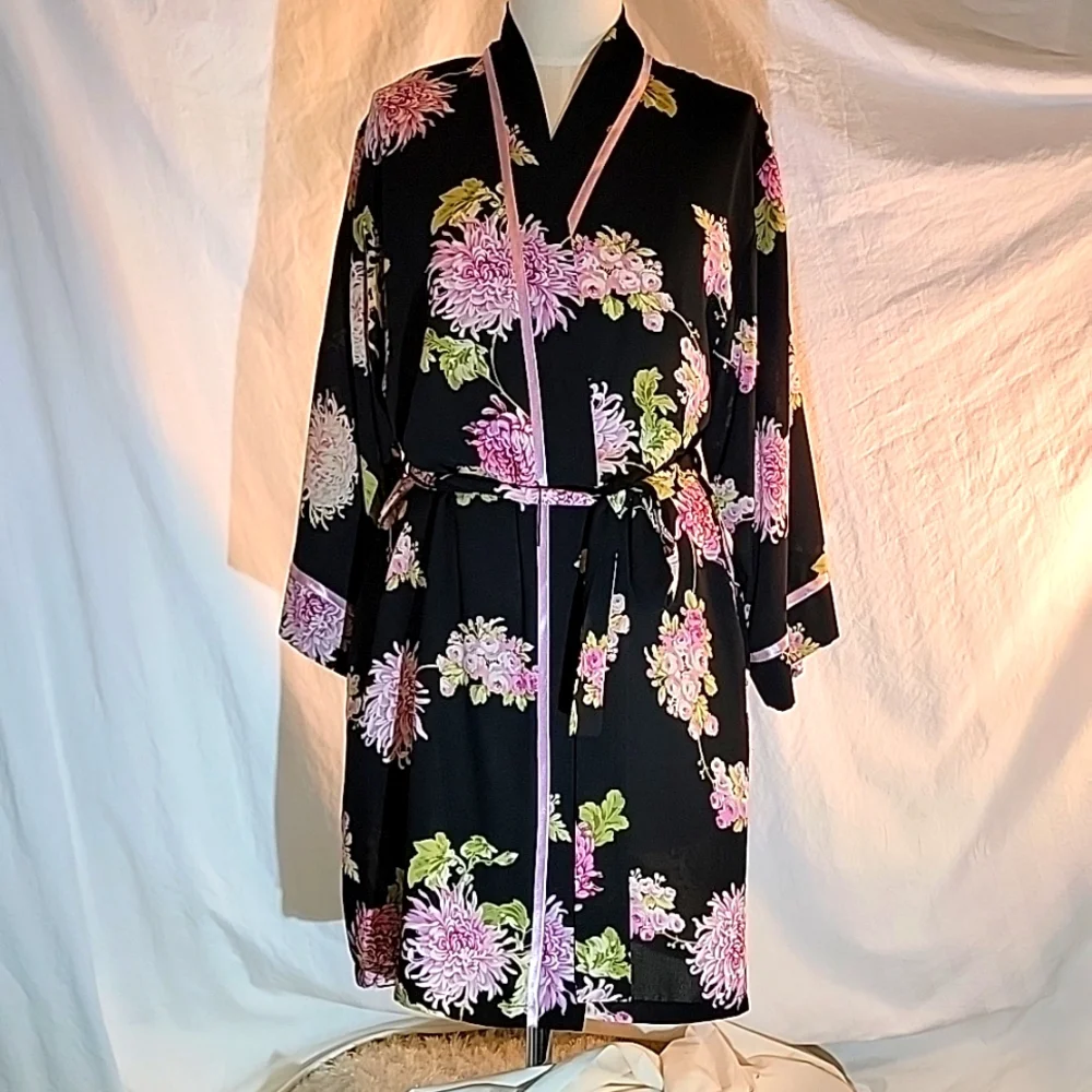 Oscar de la Renta Pink Label Floral Robe - Picture 1 of 3